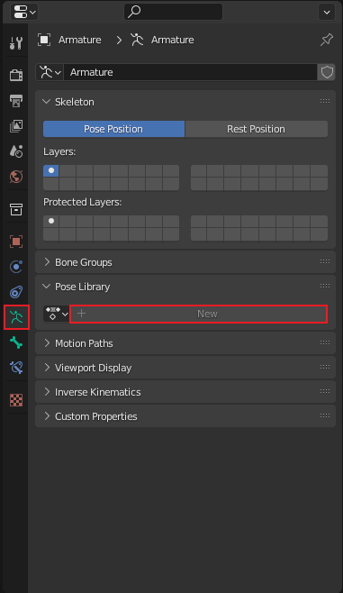 Blender create pose library
